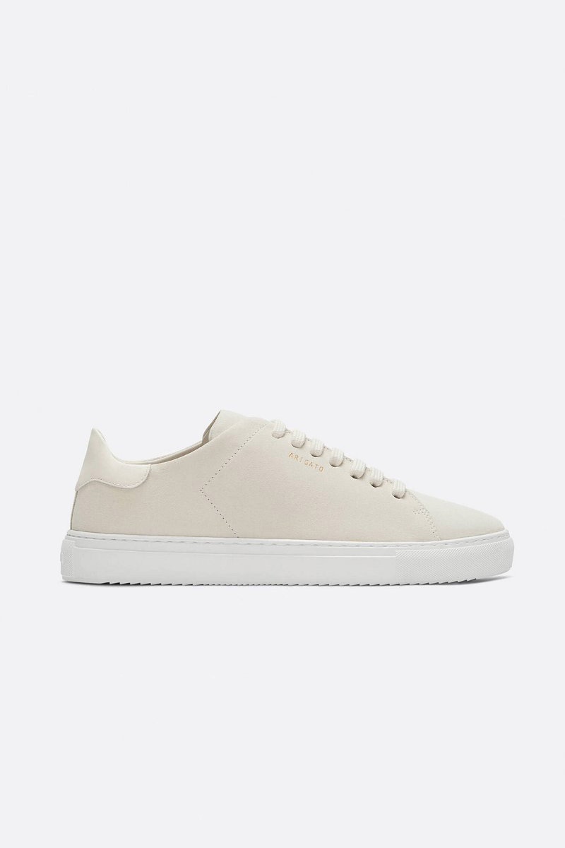 Basket Axel Arigato CLEAN 90 SUEDE Blanche Blanche Homme | HZN-44526384